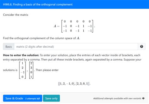 Solved Hw Finding A Basis Of The Orthogonal Complement Chegg