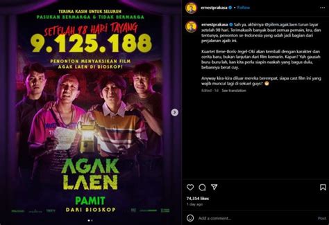 Film Agak Laen Turun Layar Usai Hari Tayang Ernest Prakasa Lanjut