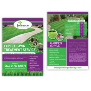 Professional Lawn Treatment Flyer Double Sided Needed For Established