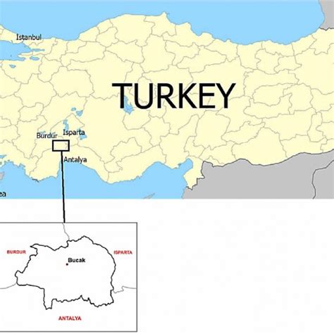 Location Of The Bucak Region S Model Forest In The Eastern Part Burdur