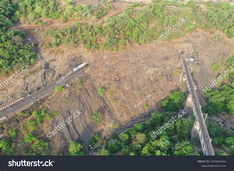 Aerial View Railway Tracks Kasara Maharashtra Stock Photo 2165662641