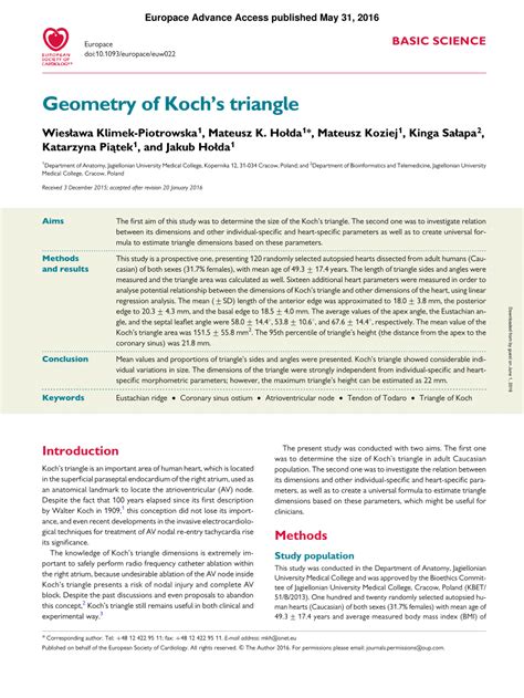 Pdf Geometry Of Kochs Triangle