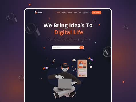 Dribbble D Digital Agency Landing Page Png By Minhaj Uddin