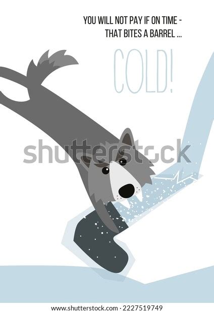 Vector Flat Illustration Gray Wolf Biting Stock Vector (Royalty Free ...