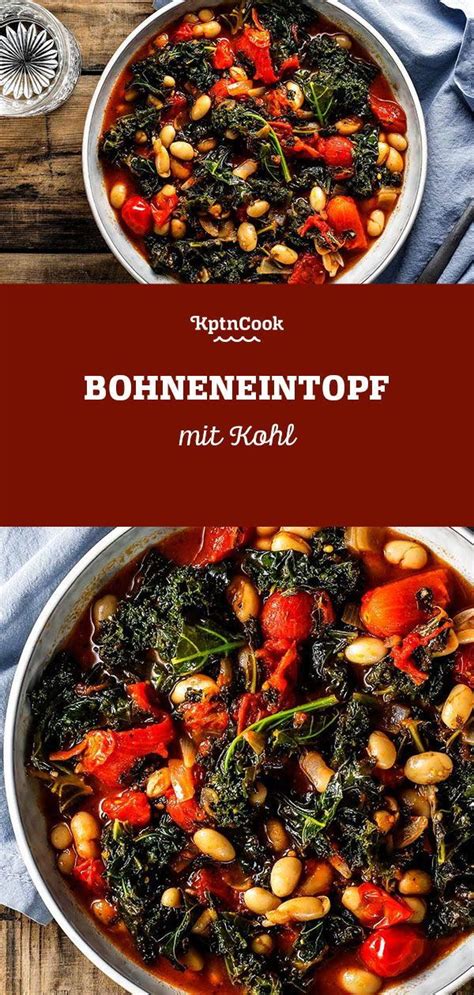 Veganer Eintopf Bohneneintopf mit Kohl Eintöpfe sind im Winter