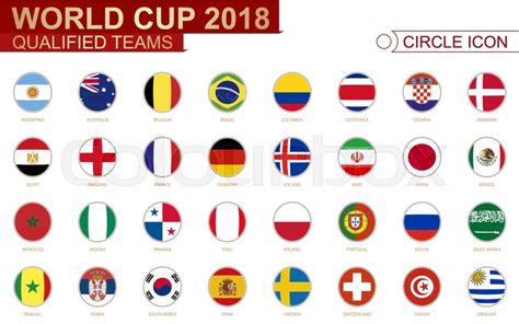 World Cup 2018 All Qualified Teams Stock Vector Colourbox