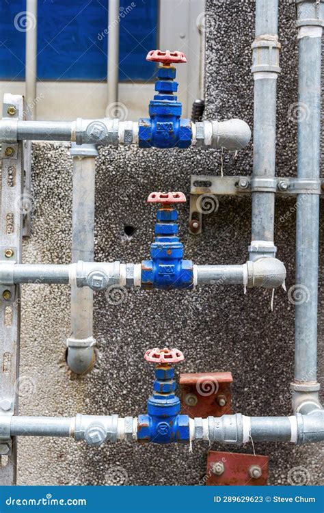 Water Pipes And Valves In Old Residential Quarters In China Stock Image