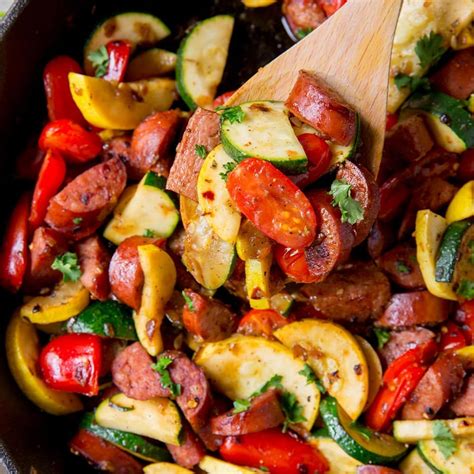 Easy Smoked Sausage And Zucchini Skillet YellowBlissRoad