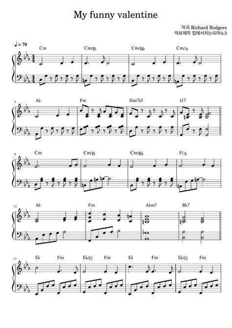 Richard Rodgers My Funny Valentine Sheet By Houseplaypiano3