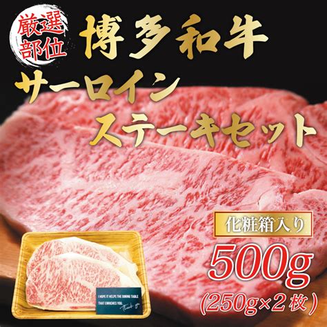 博多和牛サーロインステーキセット 500g250g×2枚 A0079 株式会社meat Plus ※配送不可：離島【返礼品】添田町