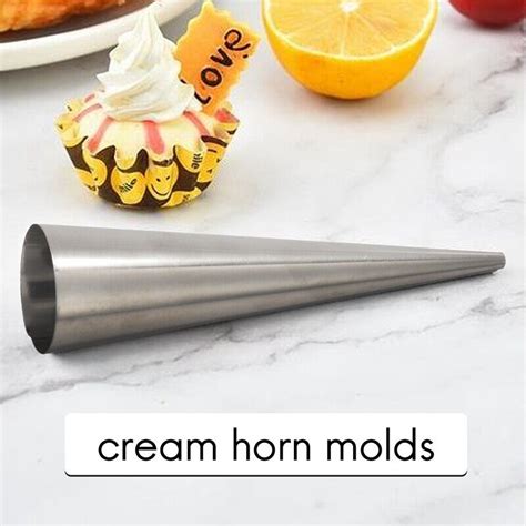 Cream Horn Pcs Size Baking Cones Stainless Steel Roll Horn Forms Cllf