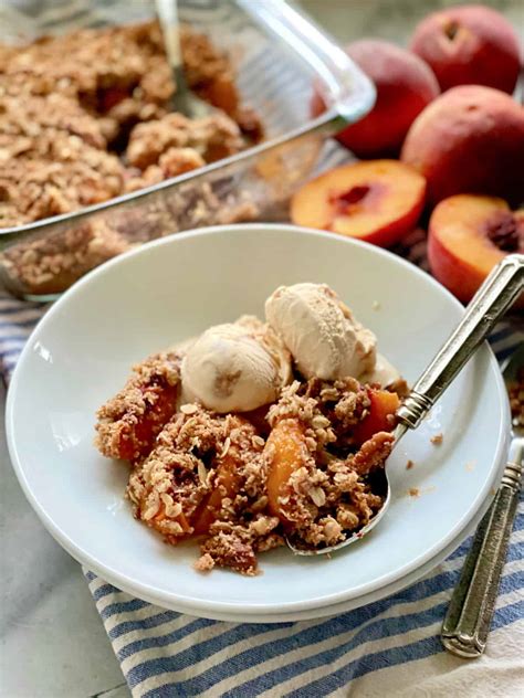 Gluten Free Peach Crisp Katie S Cucina