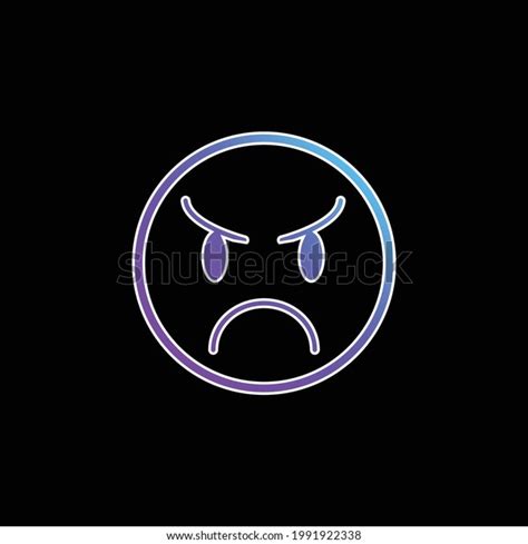 Angry Emoticon Face Blue Gradient Vector Stock Vector (Royalty Free) 1991922338 | Shutterstock