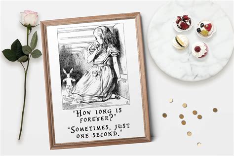 Alice In Wonderland White Rabbit Quote Print How Long Is Forever