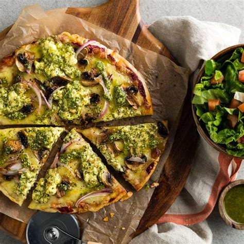 Mushroom And Cream Cheese Pizzas With Salad My Food Bag