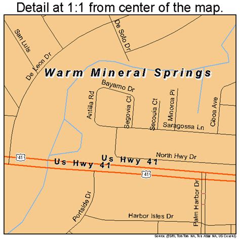 Warm Mineral Springs Florida Street Map 1275175