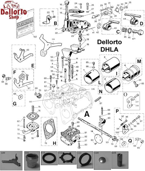 Original Service Kit For Dellorto Dhla Turbo Carburetor