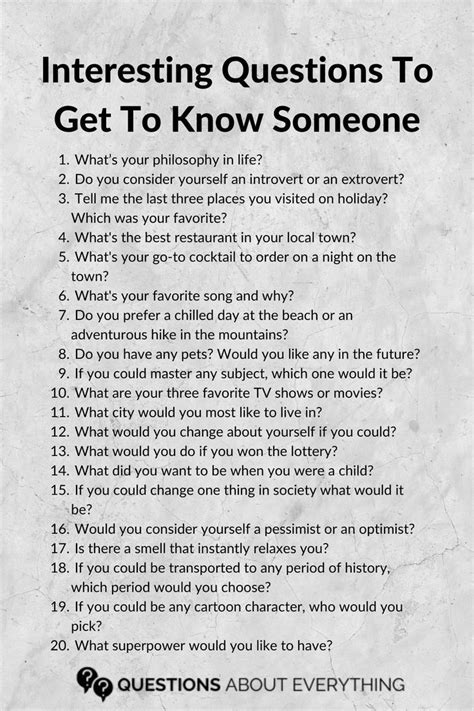 135 Interesting Questions To Get To Know Someone Questions To Get To