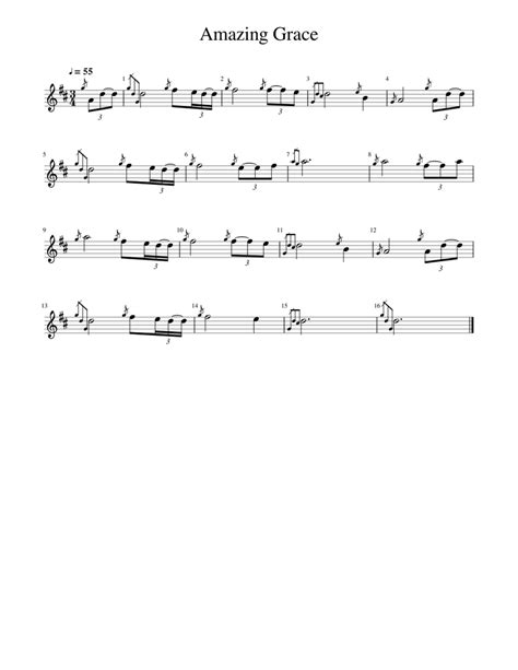 Amazing Grace Sheet Music For Pipes Solo