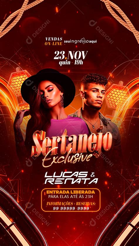 Story Flyer Sertanejo Exclusive Lucas Renata Social Media PSD