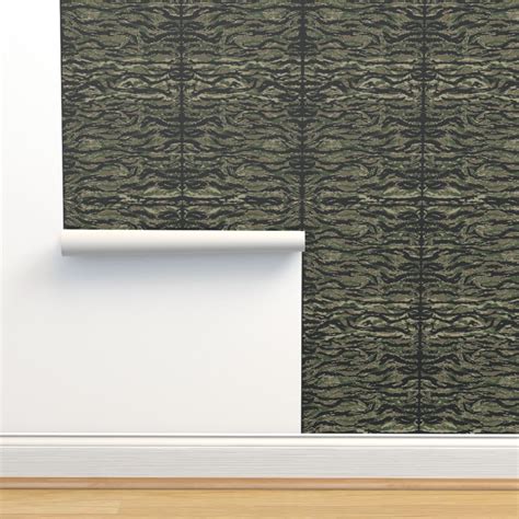 Tiger Stripe Camo Wallpaper | Spoonflower