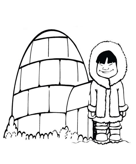 Desenho De Esquimó E Iglu Para Colorir Tudodesenhos