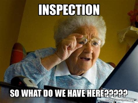 Inspection So What Do We Have Here Internet Grandma Meme Generator