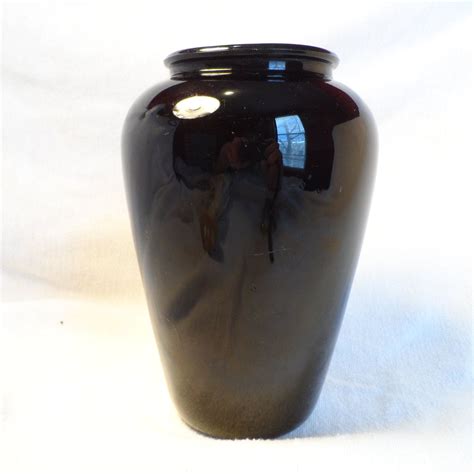 Black Amethyst Glass Vase Vintage Hand Made Vase By Bcscollectibles On Etsy Amethyst Glass