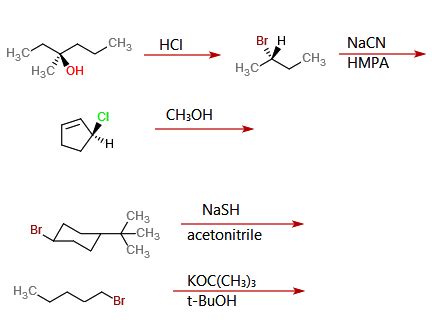 Draw The Structure Of The Major Organic Products S For Each Of The