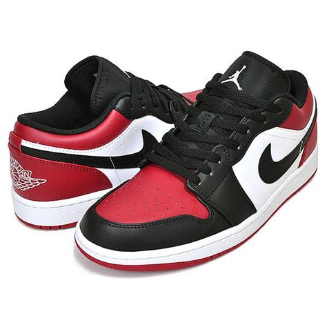 ナイキ エアジョーダン 1 ロー NIKE AIR JORDAN 1 LOW BRED TOE gym red white black