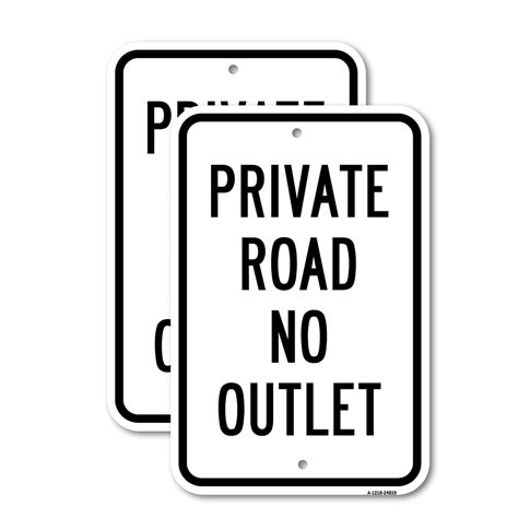 2 Pack Private Road No Outlet 18 X 24 Heavy Gauge Aluminum Sign Rust Free Aluminum