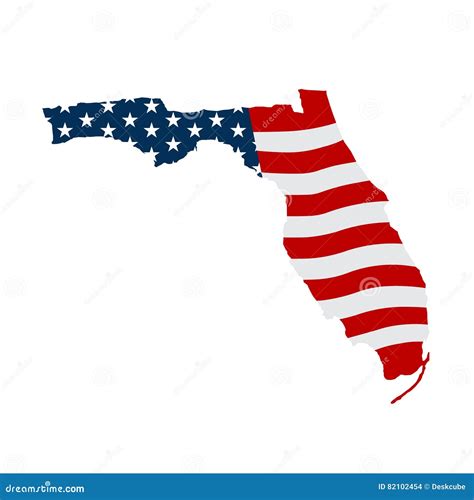 Florida Red White And Blue Map Illustration Stock Vector Illustration