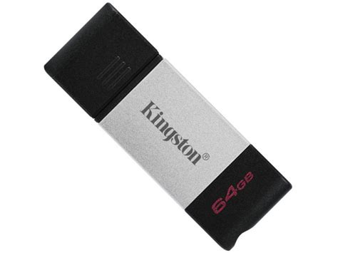 LED COMPUTERS-Флешка USB 64GB Kingston DataTraveler 80 (USB-C, Black)