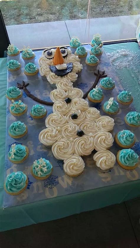 Olaf Cupcake Cake Frozen Birthday Frozen Themed Birthday Party