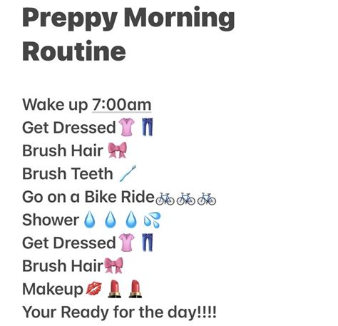 Preppy Morning Routine💋💋💋💋 Preppy Girl Morning Routine Preppy