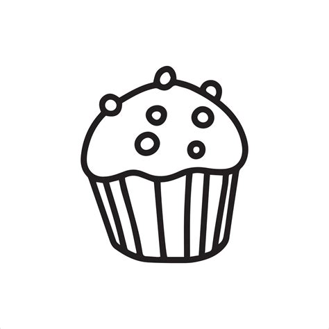 Vector Drawing In Doodle Style Cake Simple Line Drawing Of Pastry