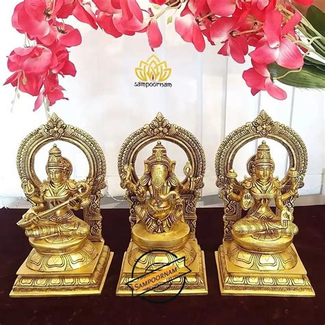 Brass Laxmi Ganesh Saraswati Statue Home At Rs 1200piece In Aligarh