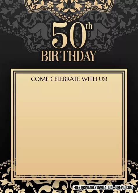 Free Printable 50th Birthday Invitation For Men