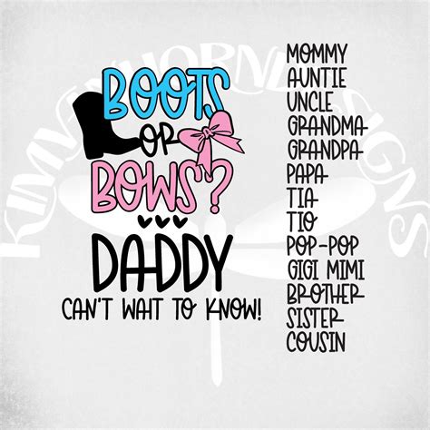 Boots Or Bows Svg We Can T Wait To Know Svg Gender Etsy