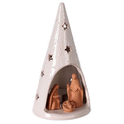 Natividad Vela Cono Blanco Terracota Bicolor Deruta Cm Venta