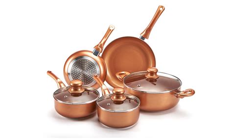 Eight-Piece Copper Pan Set | Groupon Goods