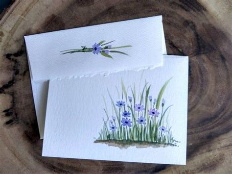 Set Of Original Hand Painted Watercolor Floral Wildflowers Birthday