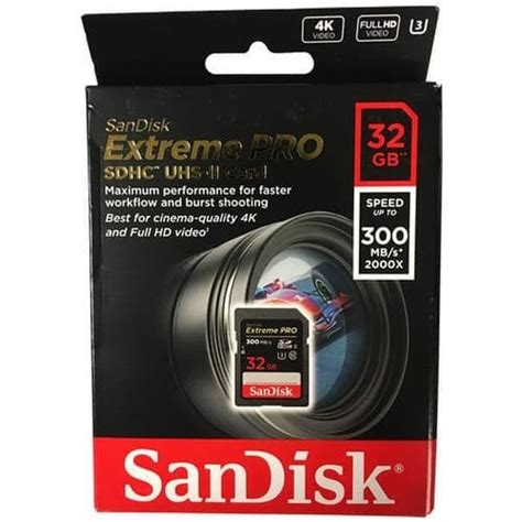 Jual SANDISK Extreme Pro SDHC UHS II 32GB 300mbps 2000X Tambora