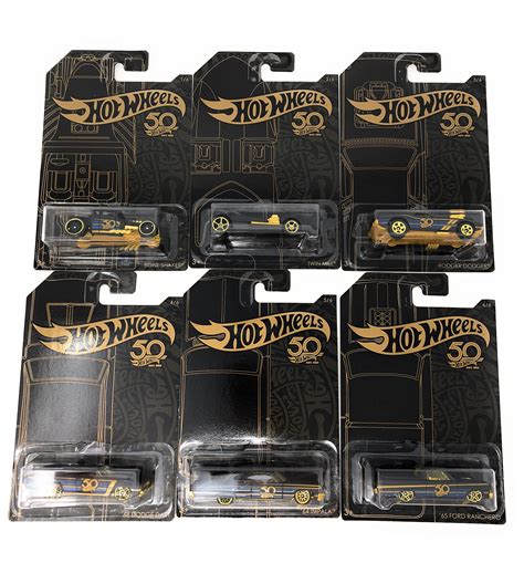 Hot Wheels Black And Gold 50th Anniversary Car Set Nozlen Toys