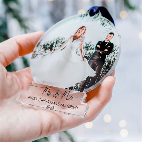 First Christmas Married Ornaments Mr And Mrs Photo Our First