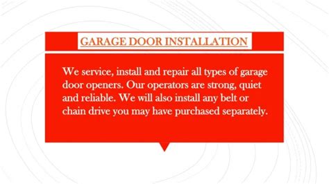 Ppt Choose The Right Garage Door Installation And Make Your Garage More Secure Powerpoint