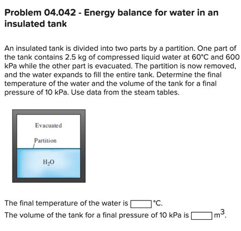 Solved Problem Energy Balance For Water In A Rigid Chegg