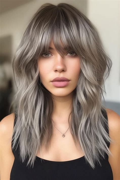 Modern Brigitte Bardot Haircuts Smoky Silver Shag With Textured Waves