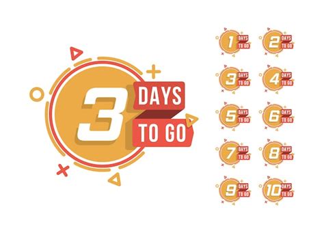 Premium Vector Set Of Number Days To Go Countdown Countdown Days Left