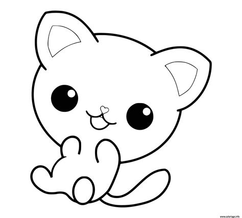 Coloriage Chat Mignon Des Yeux Adorable Dessin Chat Imprimer